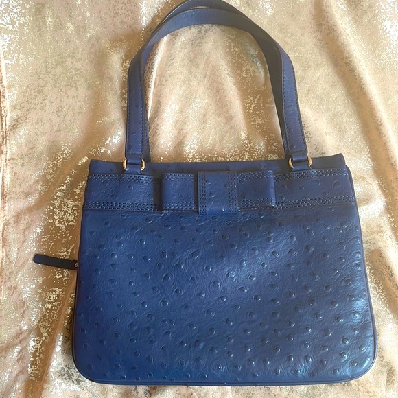 Barely worn KATE SPADE NAVY LEATHER BOW SHOULDER HANDBAG!! - Picture 1 of 7